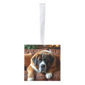 Saint Bernard Dog Two Photo Christmas Holiday Decoratie (Rechts)