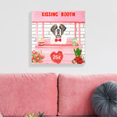 Saint Bernard Dog Valentijnsdag KissingBooth Canvas Afdruk (Insitu (Woonkamer))
