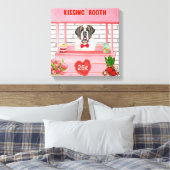 Saint Bernard Dog Valentijnsdag KissingBooth Canvas Afdruk (Insitu (Slaapkamer))