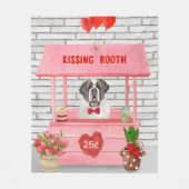 Saint Bernard Dog Valentijnsdag KissingBooth Fleece Deken (Voorkant)