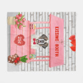Saint Bernard Dog Valentijnsdag KissingBooth Fleece Deken (Voorkant (Horizontaal))