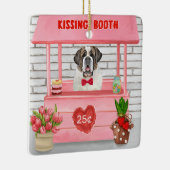 Saint Bernard Dog Valentijnsdag KissingBooth Keramisch Ornament (Rechts)