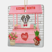 Saint Bernard Dog Valentijnsdag KissingBooth Keramisch Ornament (Links)