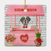 Saint Bernard Dog Valentijnsdag KissingBooth Keramisch Ornament (Achterkant)