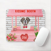 Saint Bernard Dog Valentijnsdag KissingBooth Muismat (Met muis)
