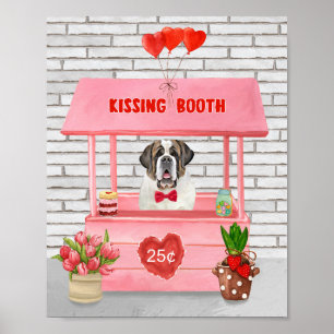 Saint Bernard Dog Valentijnsdag KissingBooth Poster