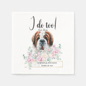 Saint Bernard Dog Wedding Cocktail Napkins Servet (Voorkant)