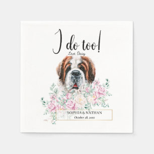 Saint Bernard Dog Wedding Cocktail Napkins Servet