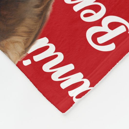 Saint Bernard Dog with Name Pattern Christmas Fleece Deken (Hoek)