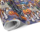 Saint Bernard Dogs in Halloween Costumes Cadeaupapier (Rol Hoek)