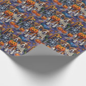 Saint Bernard Dogs in Halloween Costumes Cadeaupapier (Hoek)