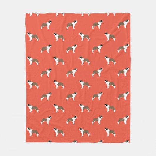 Saint Bernard Dogs Pattern Fleece Deken (Voorkant)