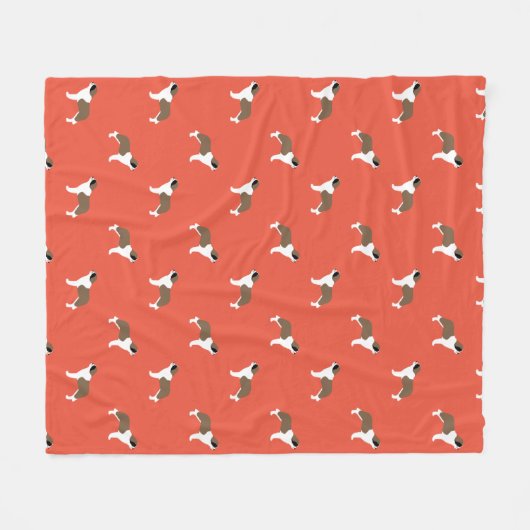 Saint Bernard Dogs Pattern Fleece Deken (Voorkant (Horizontaal))