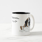 Saint Bernard drool Tweekleurige Koffiemok (Voorkant rechts)