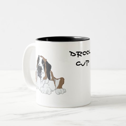 Saint Bernard drool Tweekleurige Koffiemok (Voorkant links)