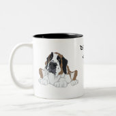 Saint Bernard drool Tweekleurige Koffiemok (Links)