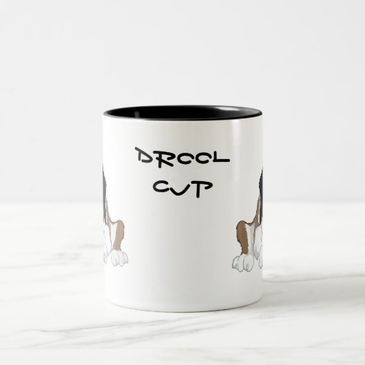 Saint Bernard drool Tweekleurige Koffiemok (Center)