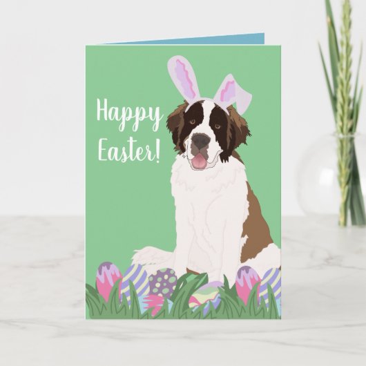 Saint Bernard Easter Bunny Kaart (Voorkant)