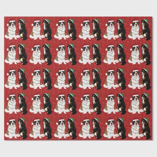 Saint Bernard en Bernese Mountain Dog  Cadeaupapier (Vlak)