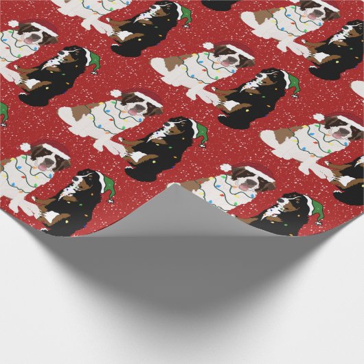 Saint Bernard en Bernese Mountain Dog  Cadeaupapier (Hoek)