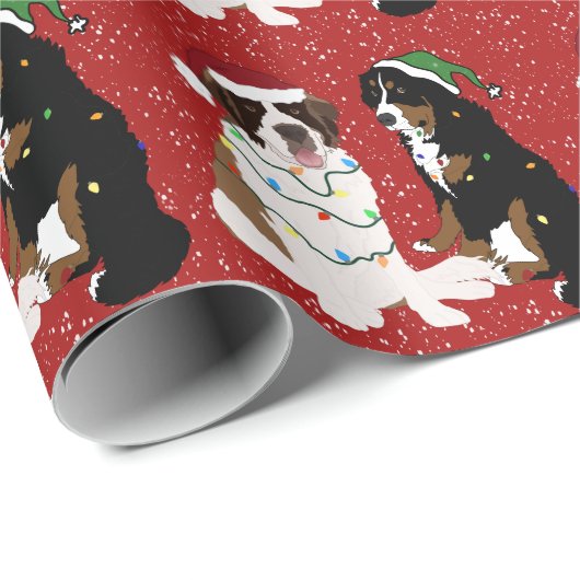 Saint Bernard en Bernese Mountain Dog Cadeaupapier (Rol Hoek)