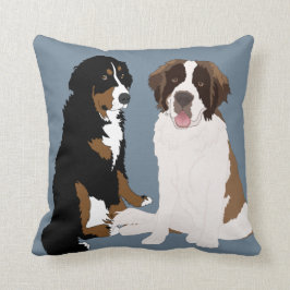 Saint Bernard en Bernese Mountain Dog Kussen