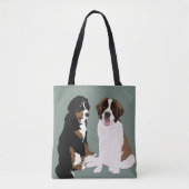 Saint Bernard en Bernese Mountain Dog  Tote Bag (Voorkant)