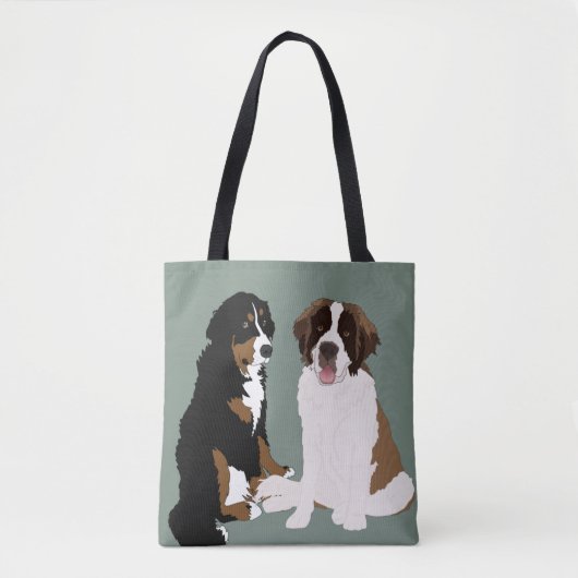 Saint Bernard en Bernese Mountain Dog  Tote Bag (Voorkant)
