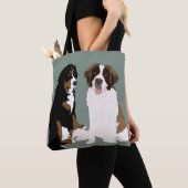 Saint Bernard en Bernese Mountain Dog  Tote Bag (Dichtbij)