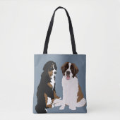 Saint Bernard en Bernese Mountain Dog Tote Bag (Voorkant)