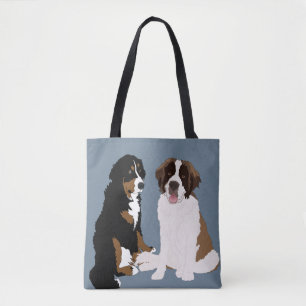 Saint Bernard en Bernese Mountain Dog Tote Bag