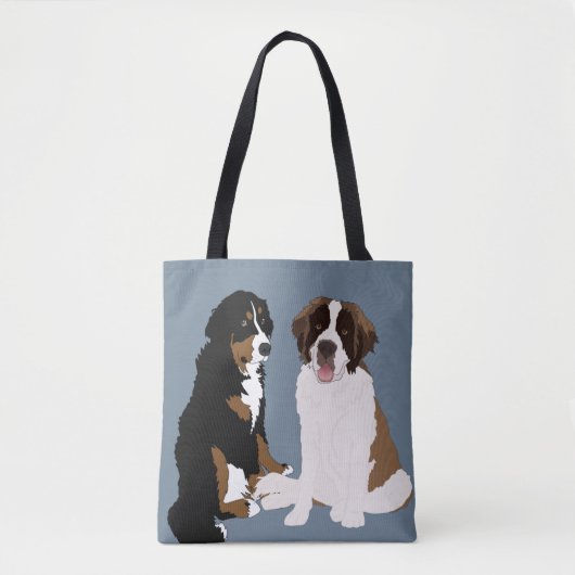 Saint Bernard en Bernese Mountain Dog Tote Bag (Voorkant)