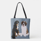 Saint Bernard en Bernese Mountain Dog Tote Bag (Achterkant)