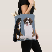 Saint Bernard en Bernese Mountain Dog Tote Bag (Dichtbij)