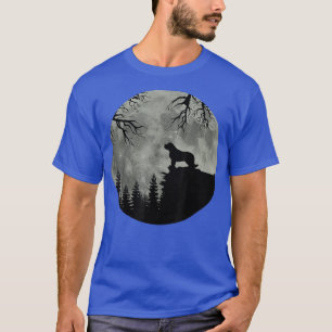 Saint Bernard en Moon Halloween Spooky Dog T-shirt