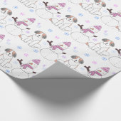 Saint Bernard en Snowman Cadeaupapier (Hoek)