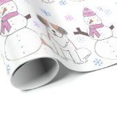 Saint Bernard en Snowman Cadeaupapier (Rol Hoek)