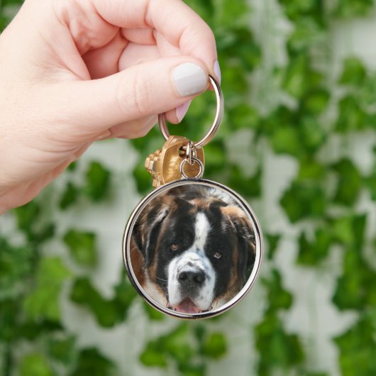 Saint Bernard Face Large Premium Sleutelhanger (Hand)