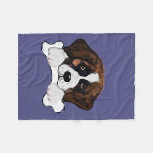 Saint Bernard Fleece Deken (Voorkant (Horizontaal))