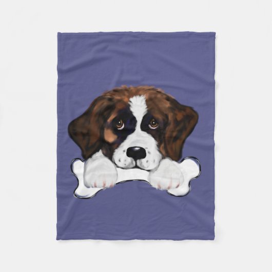 Saint Bernard Fleece Deken (Voorkant)