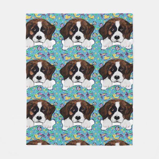 Saint Bernard Fleece Deken (Voorkant)