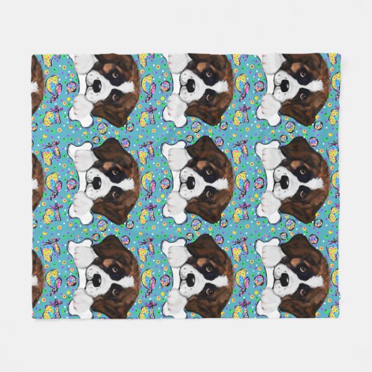 Saint Bernard Fleece Deken (Voorkant (Horizontaal))