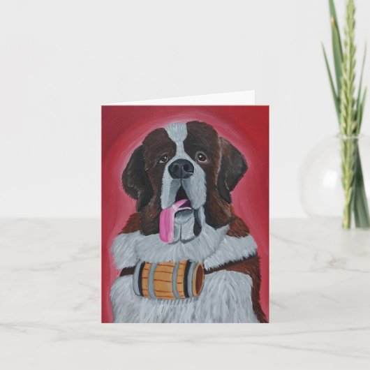 Saint Bernard Folded Wenskaart Kaart (Voorkant)