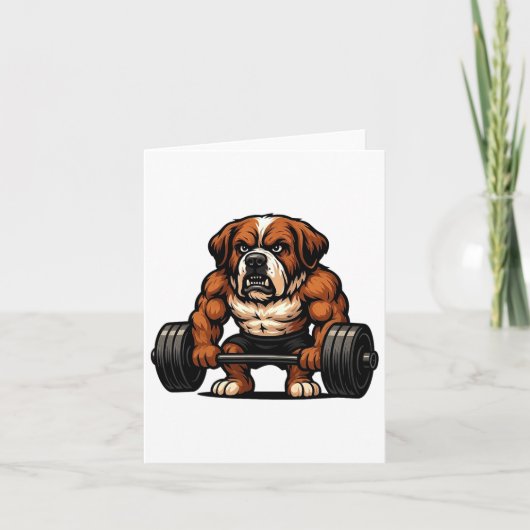 Saint Bernard Gewichtheffen Bodybuilder Workout Gy Kaart (Voorkant)