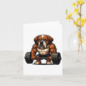 Saint Bernard Gewichtheffen Bodybuilder Workout Gy Kaart (Gele Bloem)