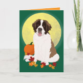 Saint Bernard Halloween Autumn Kaart (Voorkant)
