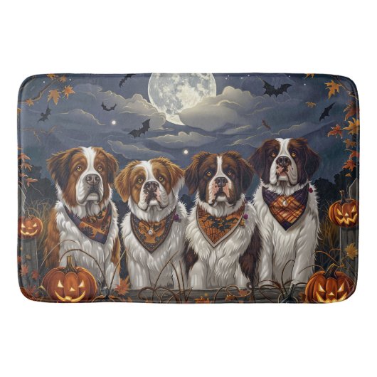 Saint Bernard Halloween Spooky Badmat (Voorkant)