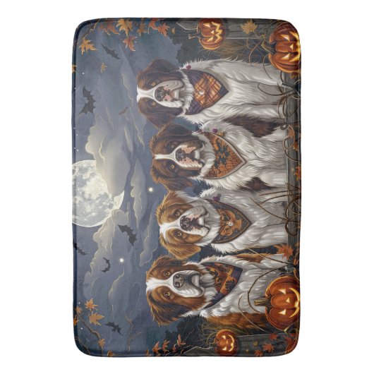 Saint Bernard Halloween Spooky Badmat (Voorkant Verticaal)