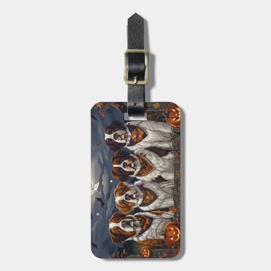 Saint Bernard Halloween Spooky Bagagelabel (Voorkant verticaal)