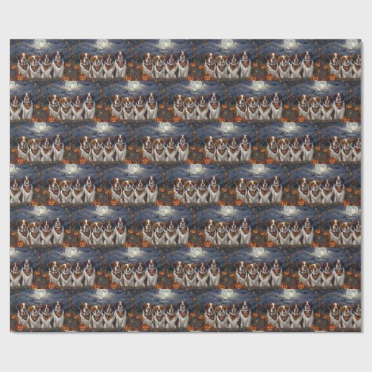 Saint Bernard Halloween Spooky Cadeaupapier (Vlak)